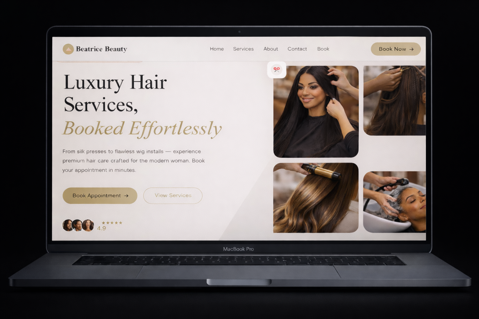 Beatrice Beauty booking platform preview